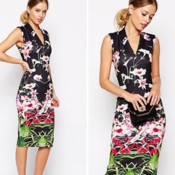 Ted Baker London Dresses & Skirts - Ted Baker London Jalita Mirrored Tropics Floral Dress Size 2 (US 6)